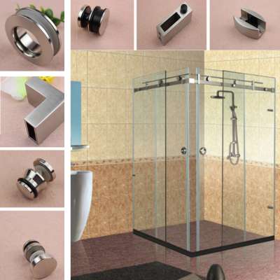 Stainless steel 304 Hotel decoration Sliding Shower cabin double sliding door glass hardware fitting