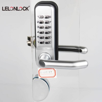 Without battery type  password mechanical door lock for glass door