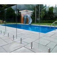 Outdoor Swimming Pool Tempered Glass Railing with Spigot S.S systems Railing Frameless pool fence