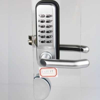 12-Button Keypad Code combination mechanical door lock with handle for glass door