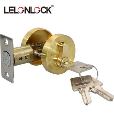 Beautiful gold plate entrance zinc alloy deadbolt door lock with cylinder