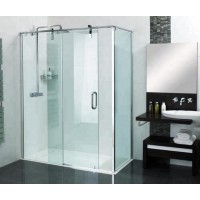 Frameless glass sliding shower room