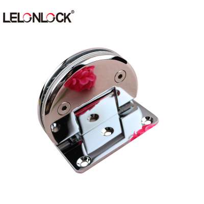 Round 90 degree wall to glass brass shower door hinge for 8~12mm glass