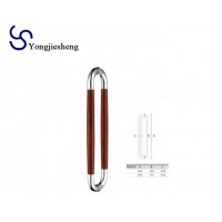 Entrance door handle satin stainless steel handles pull and push handle with wood